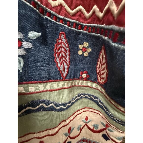 Blair Vintage Vest Knit Embroidered Denim Cottage Core 2XL - Picture 10 of 12